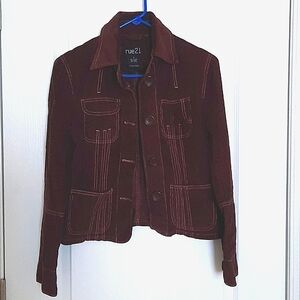 Brown lightweight corduroy shirt jacket